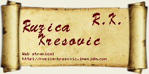 Ružica Kresović vizit kartica